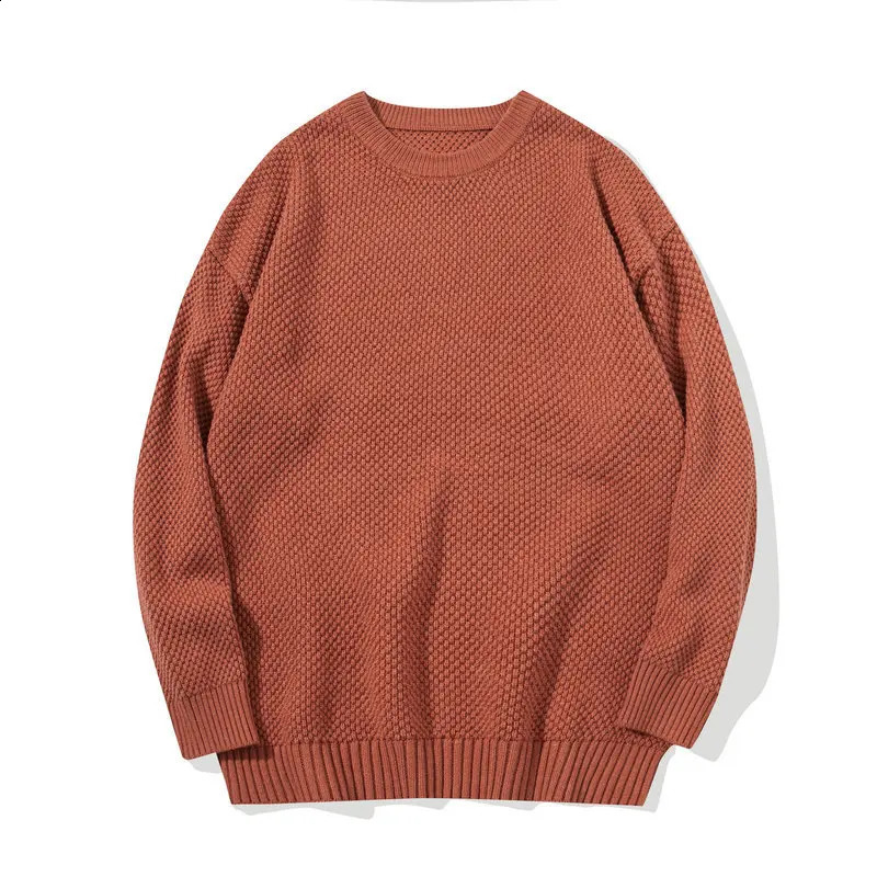 Trendy Solid-color Simple and Loose Sweater for Young Men Casual and Versatile Thickened Pullover Knitted Sweater S-2XL 240821