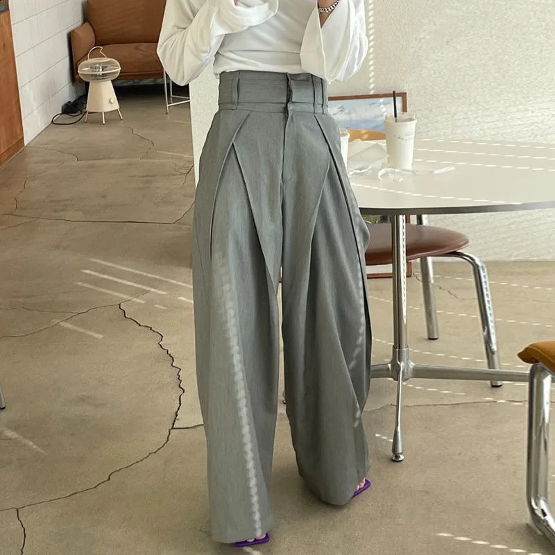 QWEEK Y2k Vintage Suit Pants Woman Spliced Korean Fashion Harajuku Oversize Baggy Spring Youthful jogger Trousers Aesthetic 240821