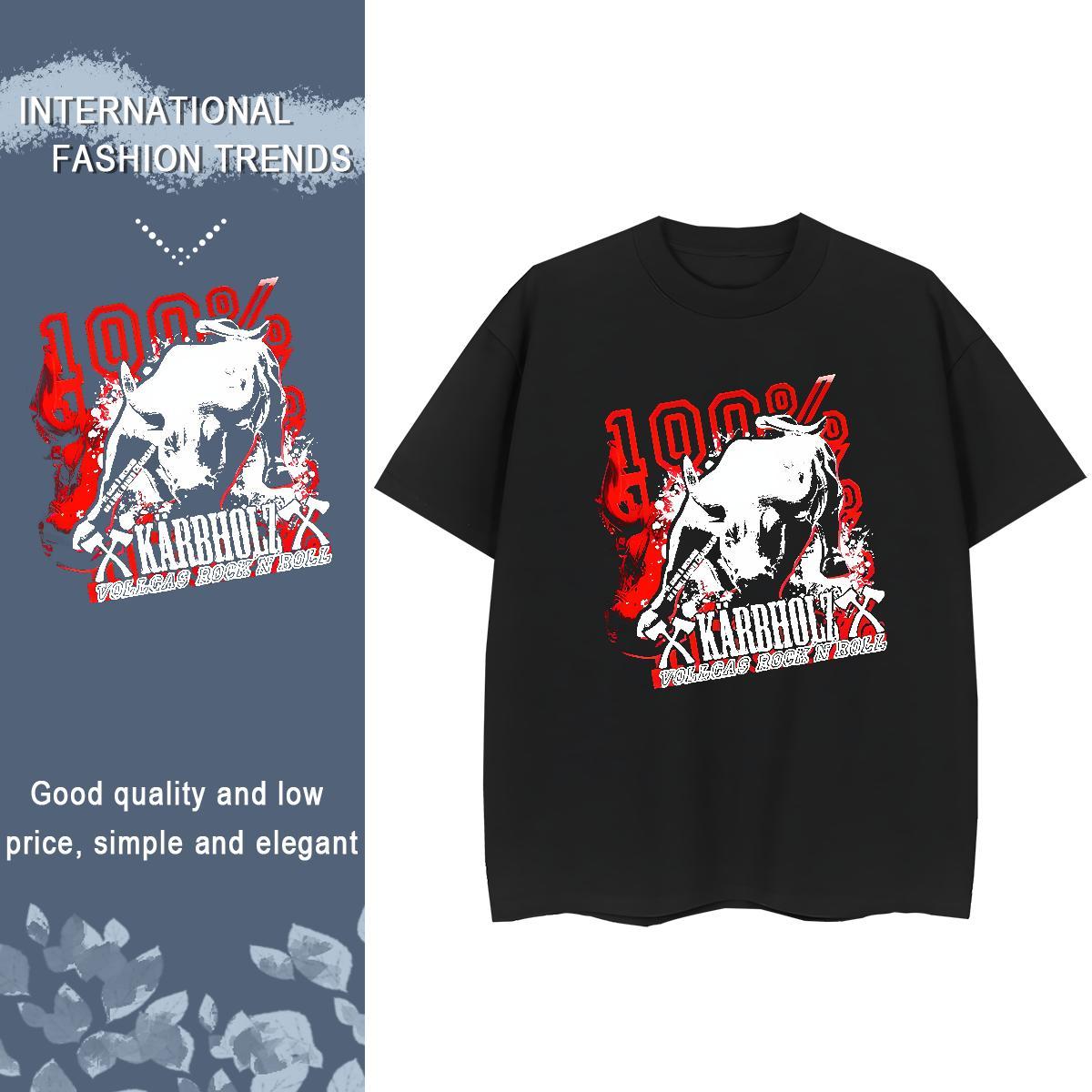 2024 Summer blood Men Tops Tees 100% Cotton 230g T Shirt For Man Custom Print Oversized Street Crew Neck Breathable Cool Design Tee Shirt