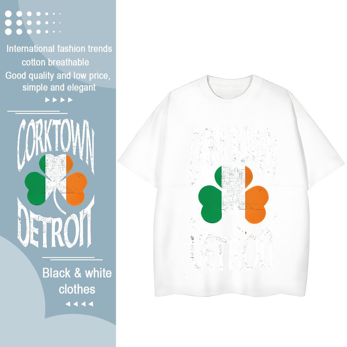 Nice Woman Tshirt 230g 100% Cotton clover Casual Beach Womens T Shirts Breathable Short Sleeve Cartoon Anime Tops Shirt