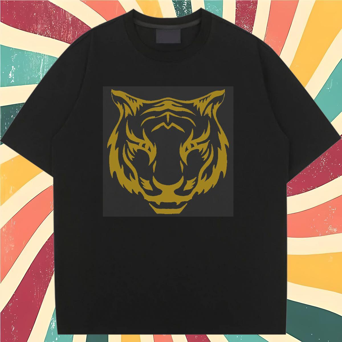 New Arrival Woman T Shirts Crew Neck Breathable 230g Cotton Lady T shirt Cartoon Anime tiger Casual Sport High quality Tshirts
