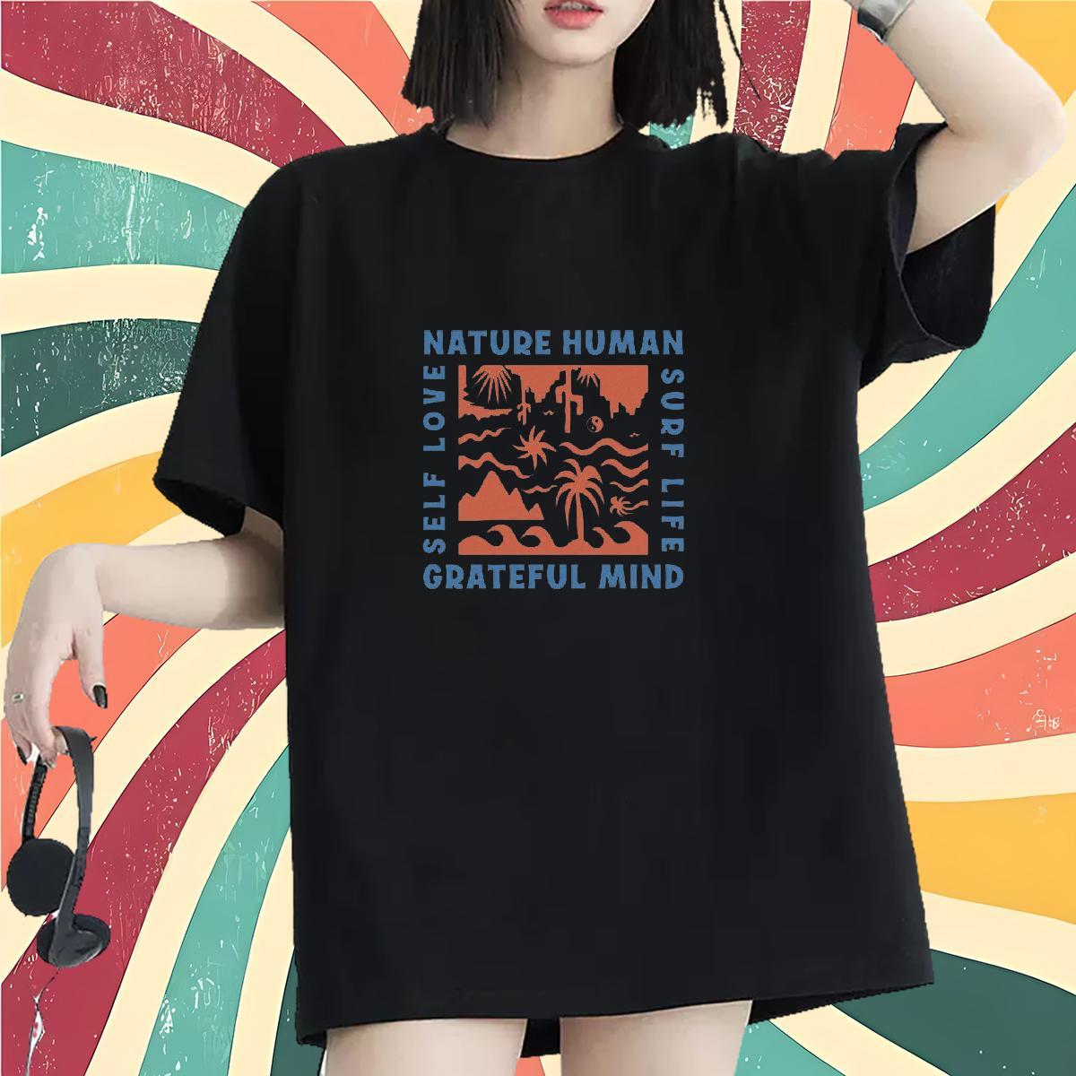 TOP Quality T-Shirts for Women Breathable Short Sleeve 100% Cotton 230g Woman Tshirt Oversized tree Street Wear Unisex Tops