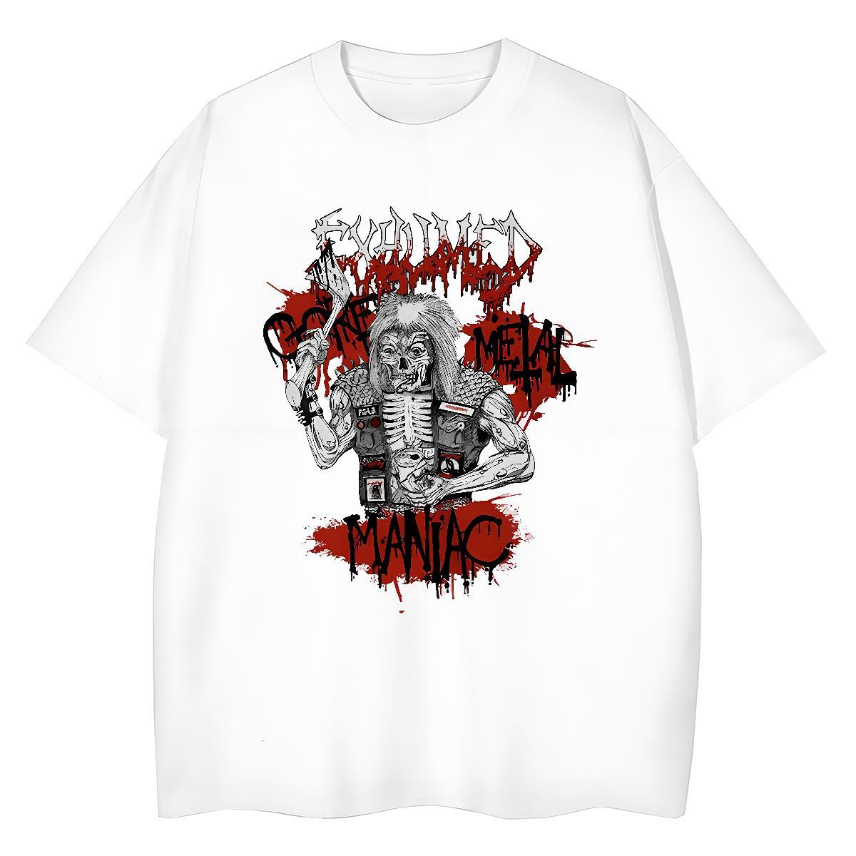 Brand Tshirt for Man Woman 230g Cotton scary Home Outdoor T Shirt For Woman Round Neck Short Sleeve Anime Oversized Tops Tees