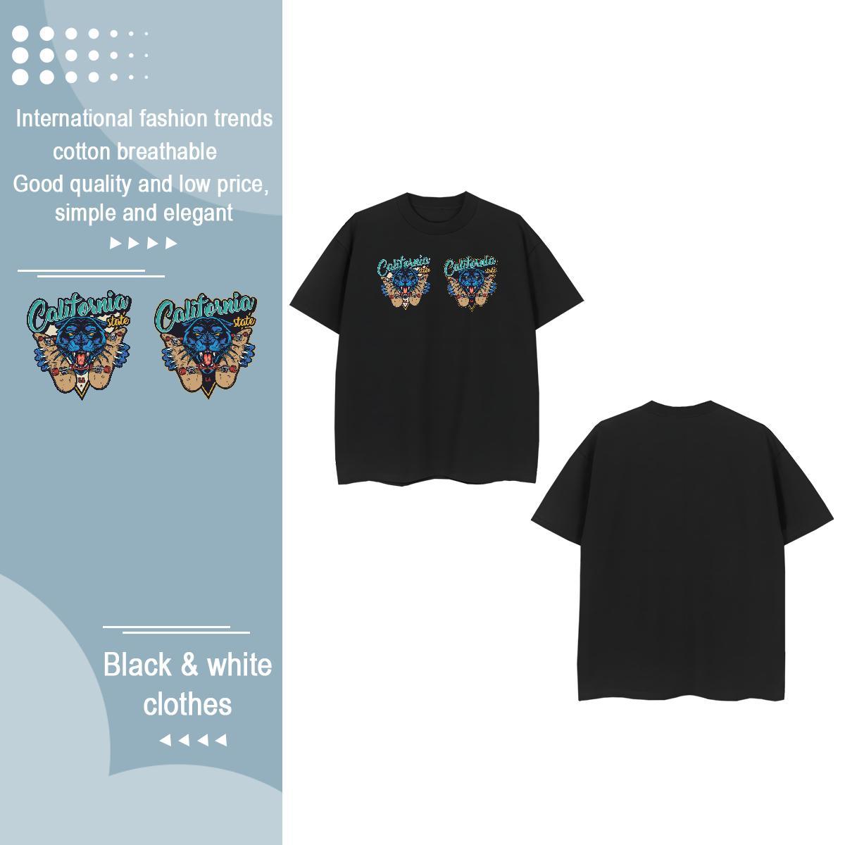 TOP Quality T Shirt For Woman Breathable Short Sleeve 230g 100% Cotton Women Tshirts Black Oversized leopard Daily Wear Designer Nice Top Shirts