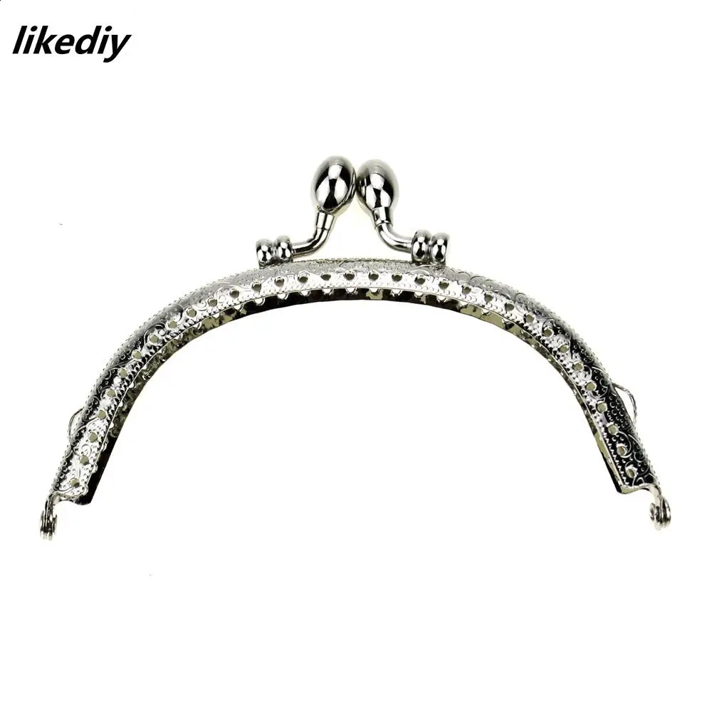 10 pieces/batch 12.5cm antique bronze silver arch metal wallet frame kiss lock bag handle used for DIY handbag accessories 240821