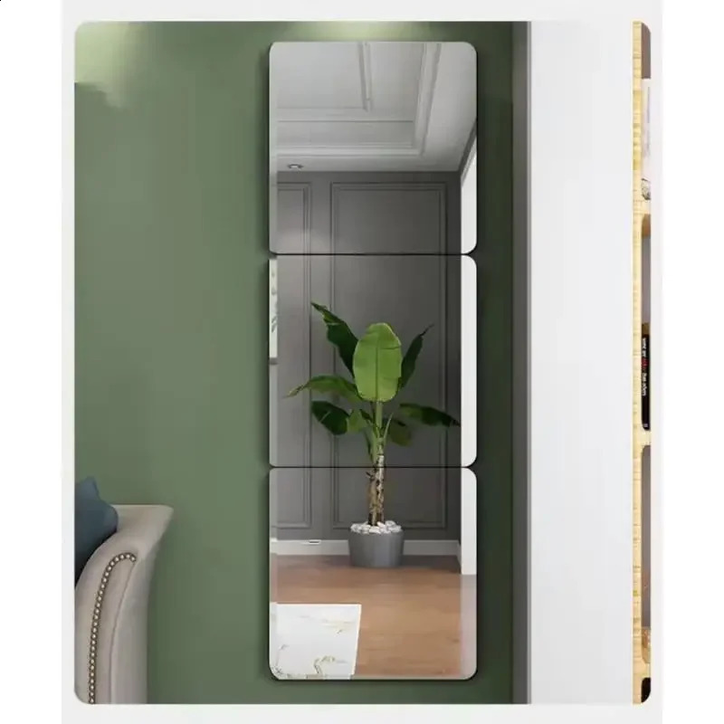1-5pcs 3D Square Mirror Wall Stickers Self-adhesive DIY Square Mirrors Stickers Thicken Flexible Art Acrylic Home Room Decor 240822