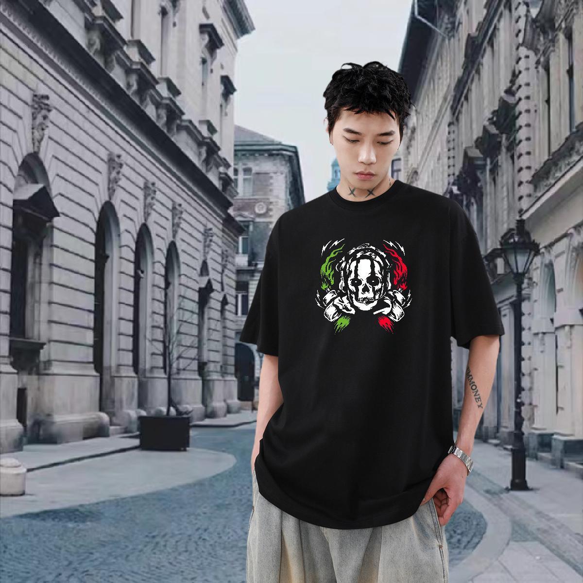 Designer Fashion Men Tshirts 230g 100% Cotton Summer Casual scary Pure Cotton Men T Shirts Cool Design Anime Print Tops Tees