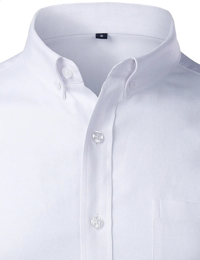 Mens White Oxford Cotton Dress Shirts Casual Button Down Slim Fit Shirt Men Long Sleeve Formal Business Top Blouse Chemise Homme 240822