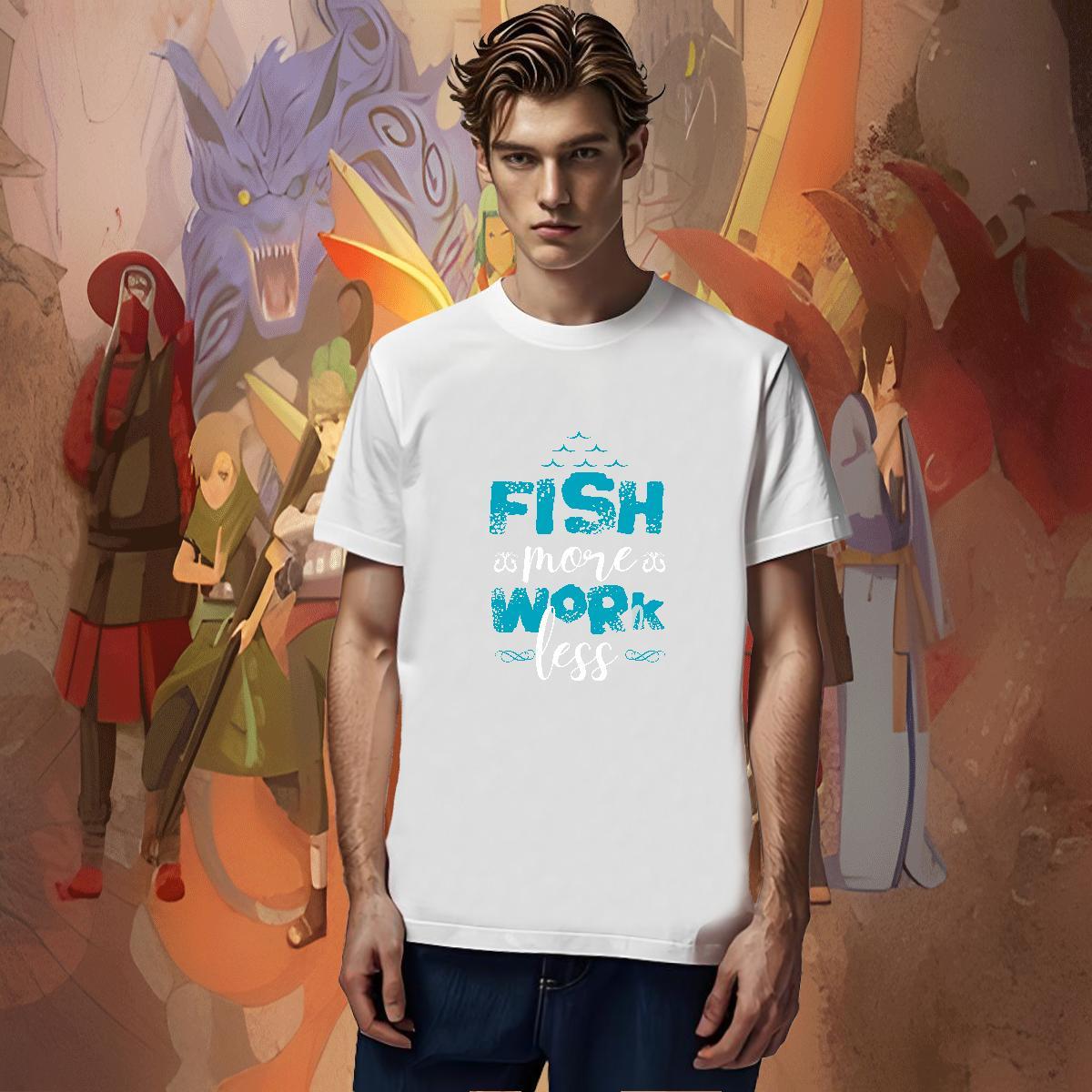 Free Shipping fish Men T Shirts Street wear Hip Hop Men Tshirts 230g Pure Cotton DIY Customized Short Sleeve O-Neck Black White Top Tees