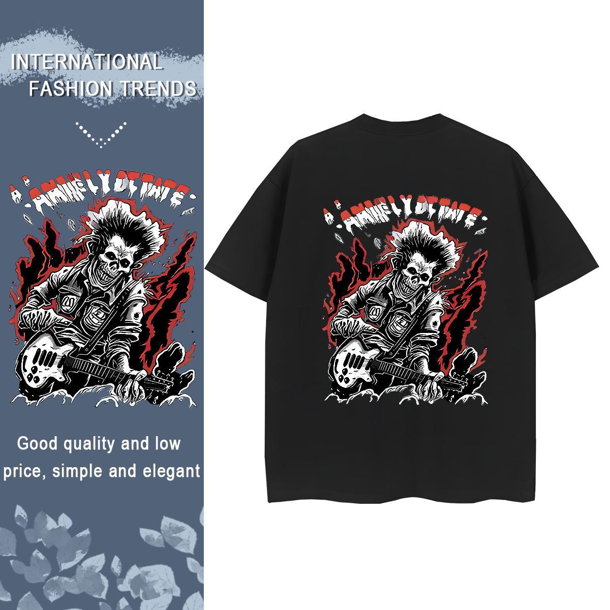 Brand T-Shirts for Women 230g 100% Cotton Crew Neck High Street Hip Hop skull Women Tshirts Free Shipping DIY Logo Clothings