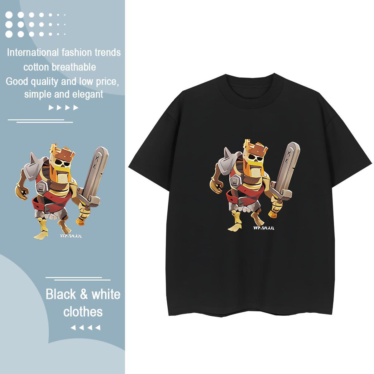 Unisex Lady T shirt 230g Pure Cotton game Street T Shirts Women O-Neck Short Sleeve Cartoon Anime Tee Shirt