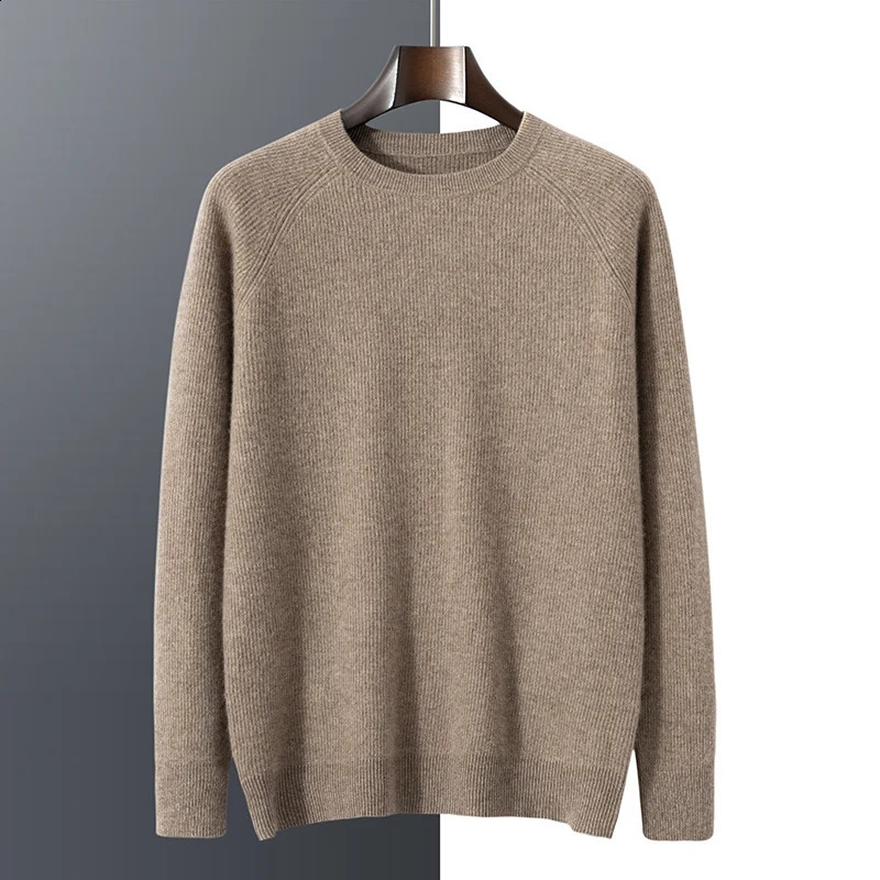 100 cashmere mens winter thick round neck knitted sweater lightweight and ious pullover very suitable for business leisure 240821