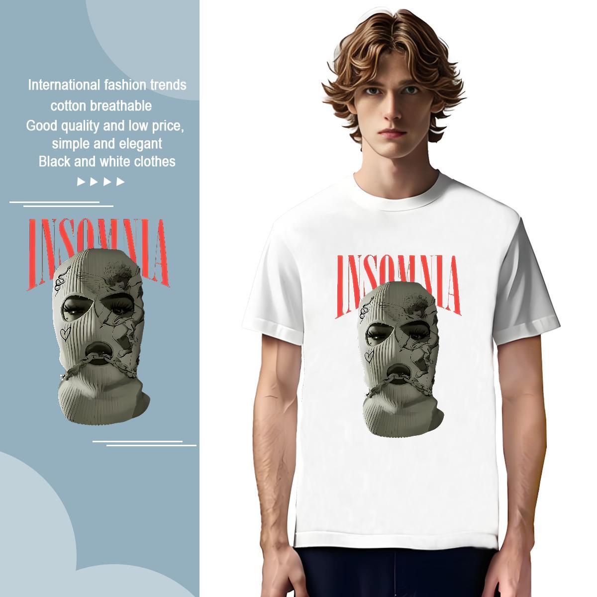 Comfortable Masked man Mens T Shirts Anime Printing Street Men Tees 230g Pure Cotton Casual New Breathable Short Sleeve Customized Tops Shirt