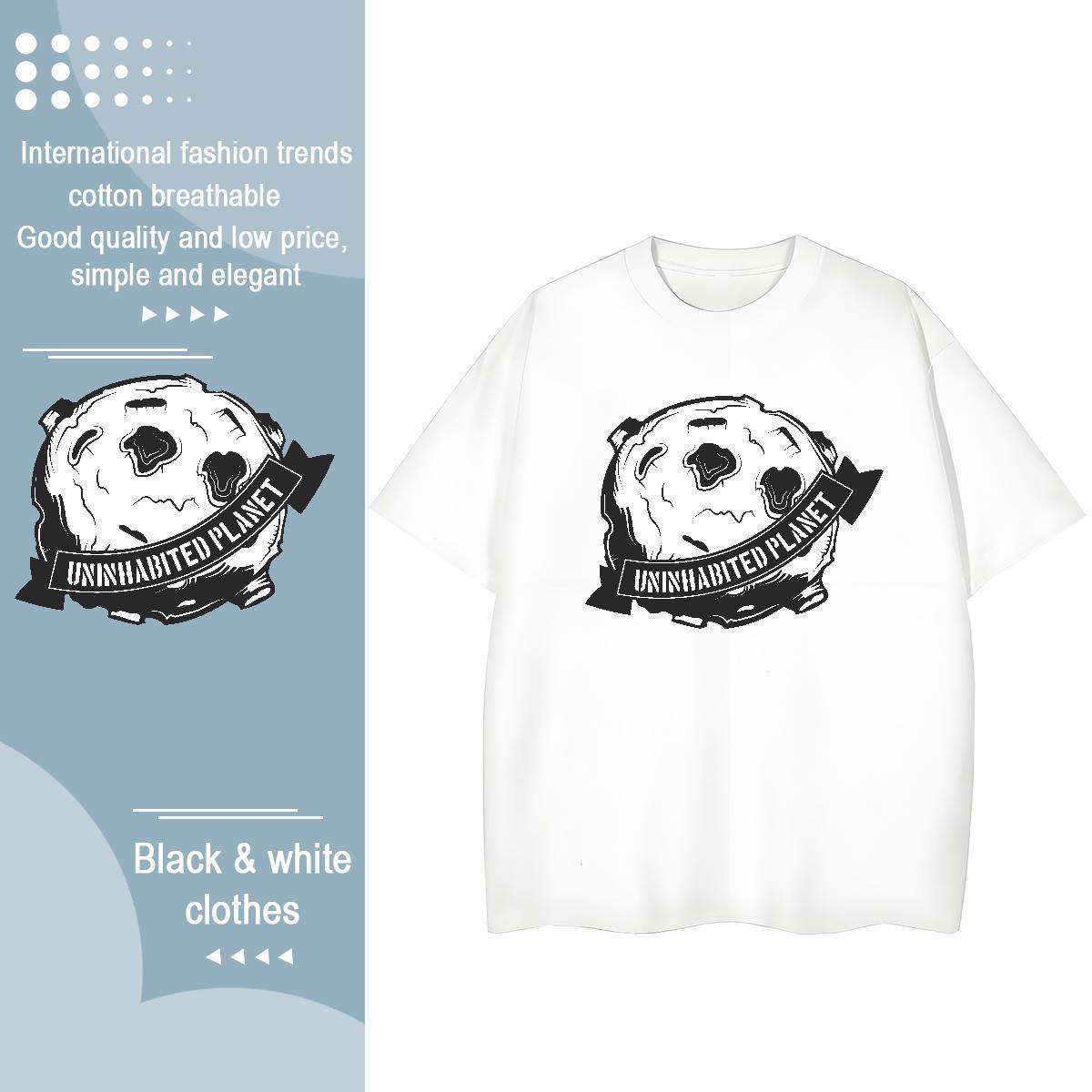 Classic T Shirts Women Round Neck Short Sleeve 230g 100% Cotton Unisex Tshirts Graphic ET Beach Comfortable Tops Tees
