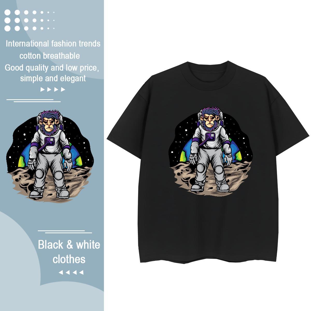 Loose fit Lady T shirt 230g Cotton outer space Beach Woman T Shirts Breathable Short Sleeve Custom Print Oversized Tees