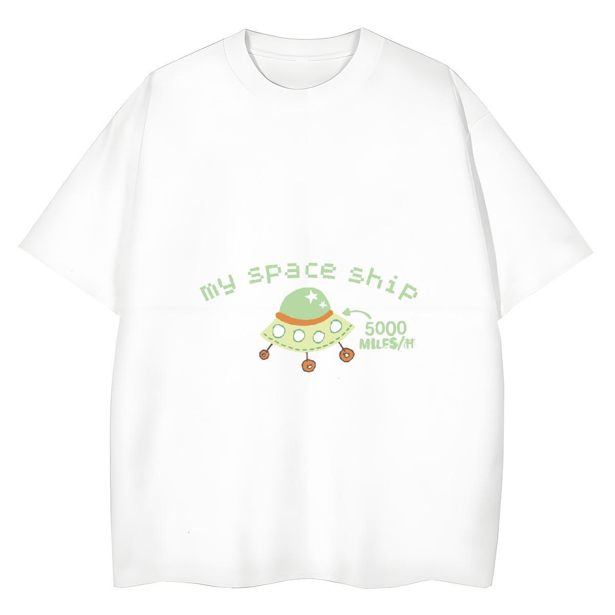 Soft Unisex Tshirts 100% Cotton 230g letter Summer Casual Woman T Shirts Breathable Short Sleeve Cartoon Printing L-4XL Tops Shirt