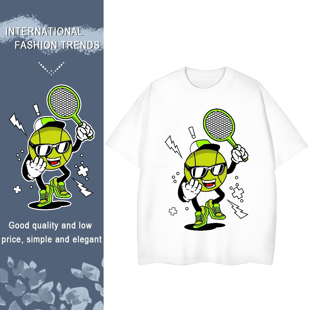 Comfortable Women Tees 100% Cotton 230g play tennis Daily Outfit T Shirts Women Crew Neck Breathable Anime Oversized Tee Shirt