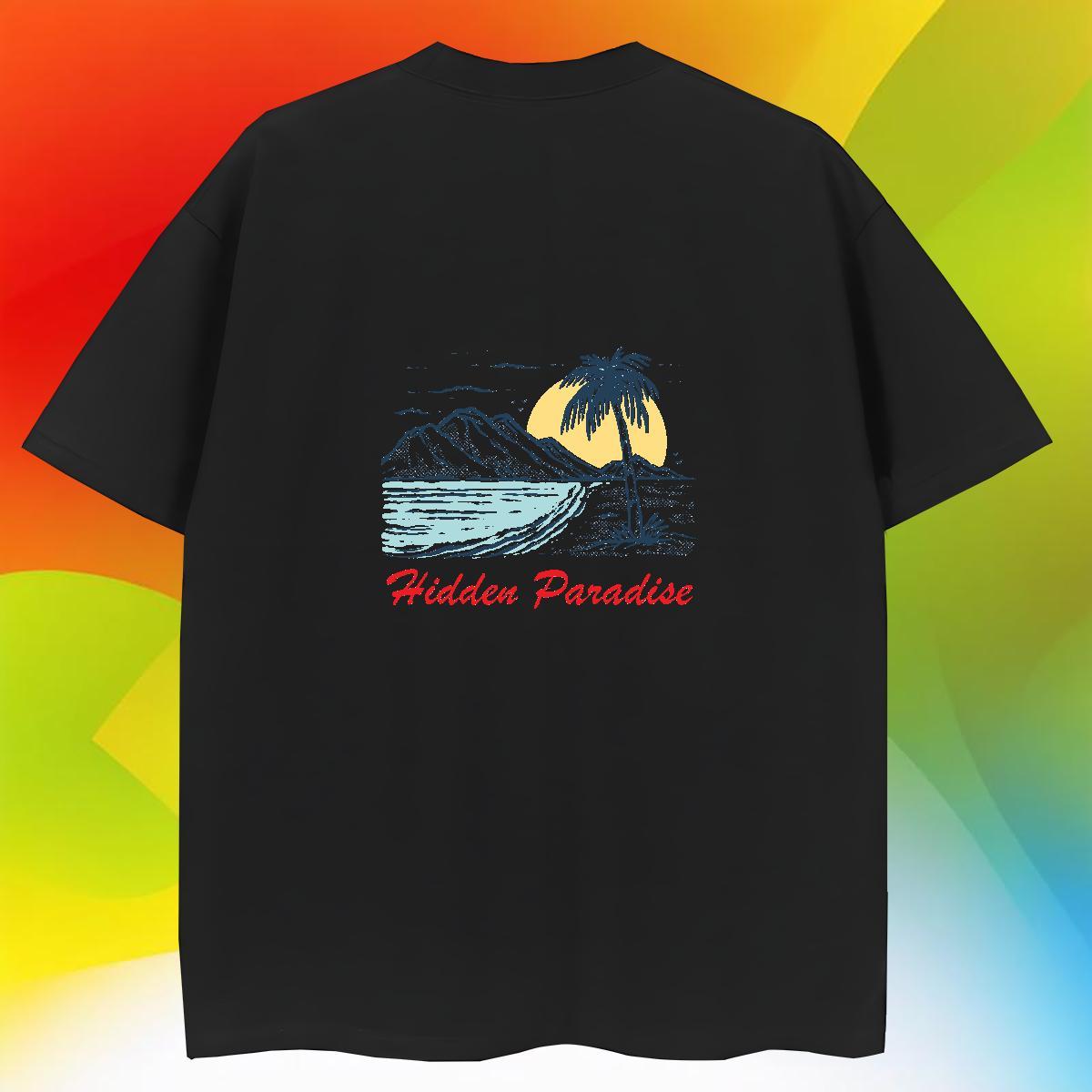 Comfortable Men Tshirts Hip Hop 230g Cotton Custom Cartoon Short Sleeve Soft mountains T shirt Fashion Tops Shirt
