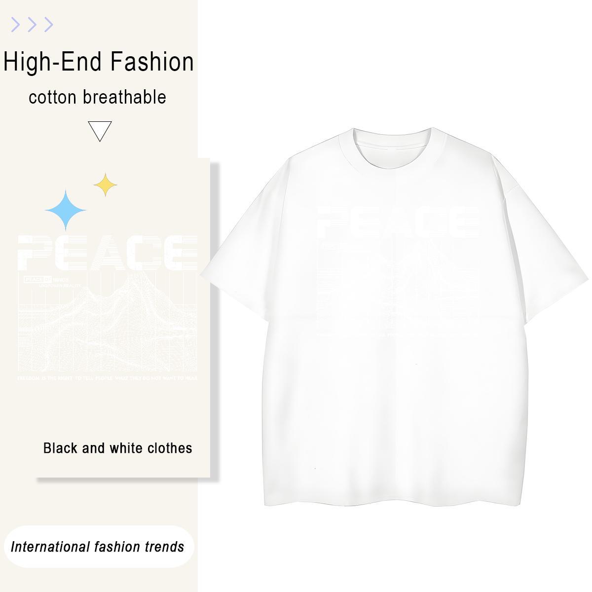 High quality Womens Tshirts 230g Pure Cotton planet Daily Wear Womens T Shirts Crew Neck Anime Oversized Clothes