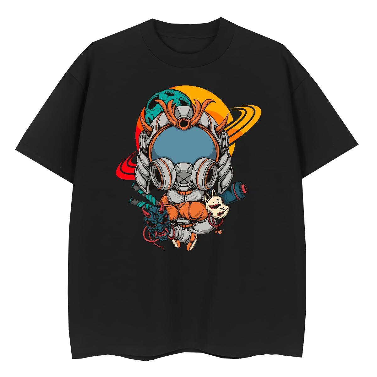 Unisex Women Tees 230g Cotton universe Hip Hop Women T Shirts Breathable Short Sleeve Black White Clothings