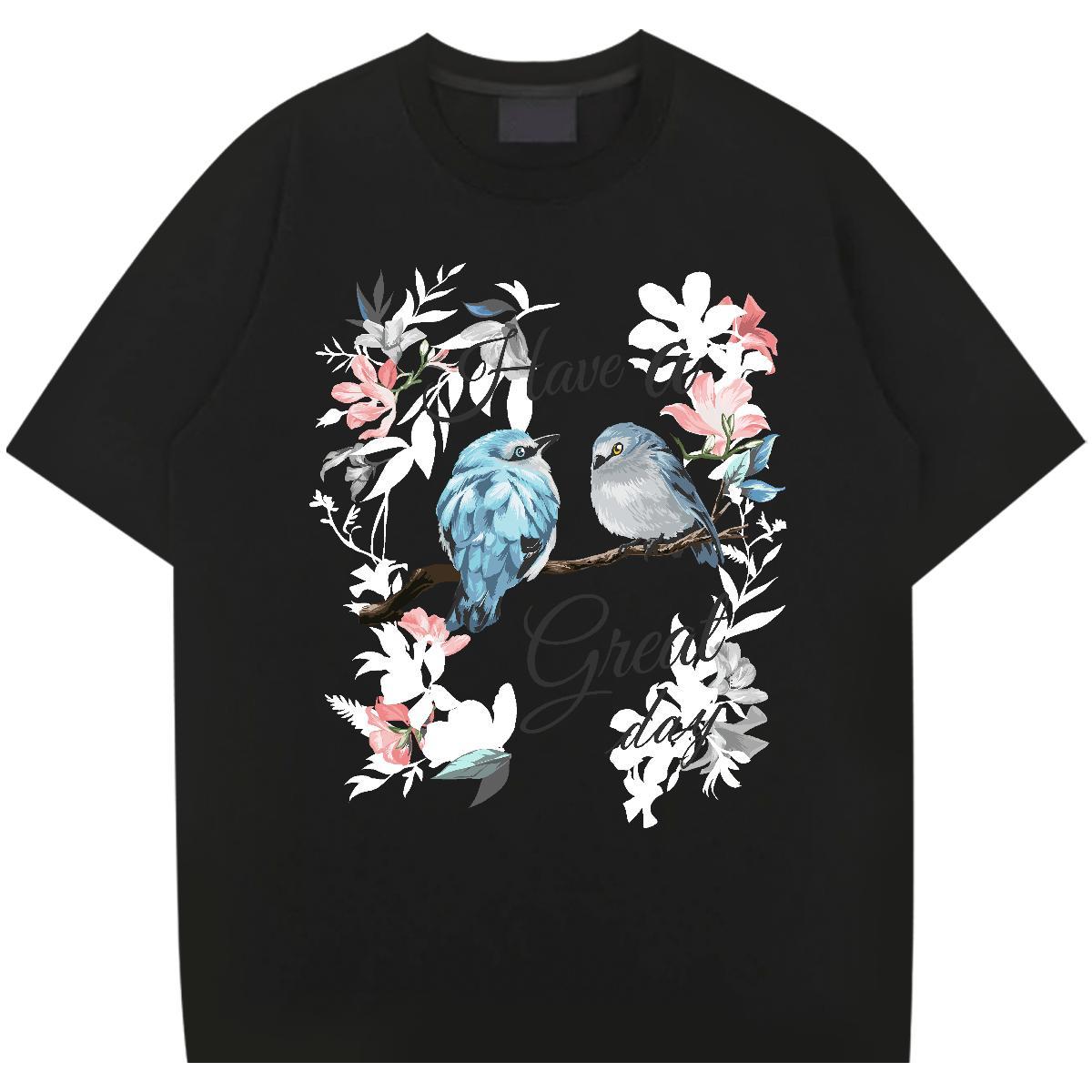 Wholesale T-Shirts for Men 100% Cotton 230g letter Daily Outfit White Plus Size Breathable Soft Tshirts DIY Tee Shirt