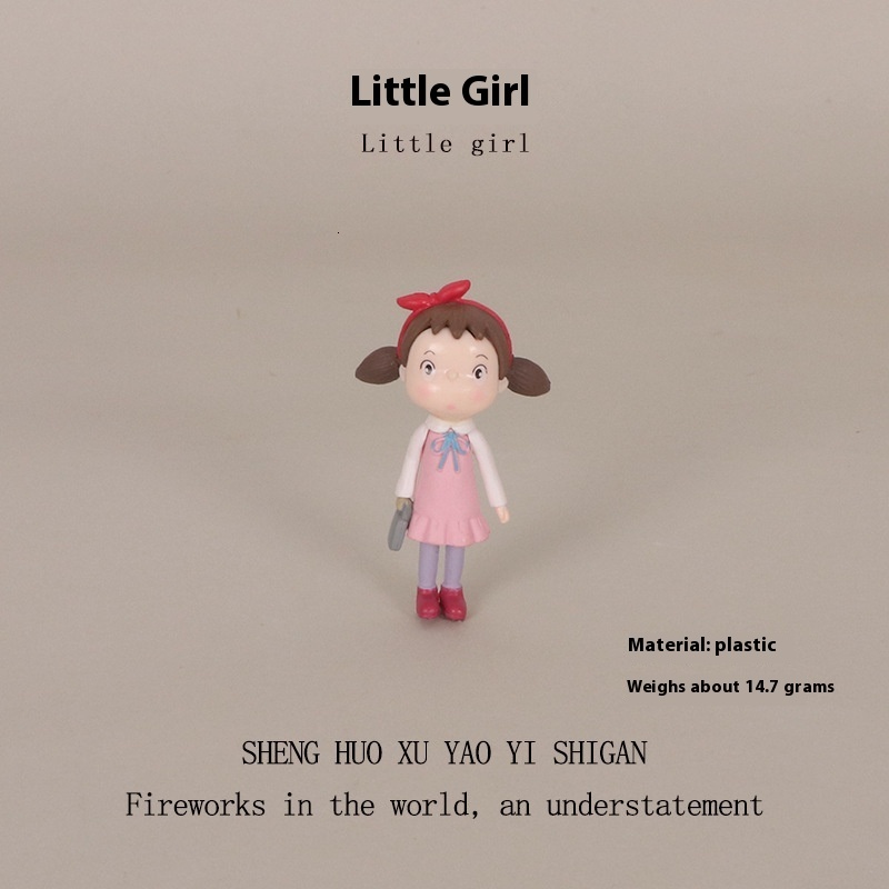 INS Mini Cartoon Character Little Girl Office Worker Micro Landscape Baby House DIY Creative Home Desktop Decoration
