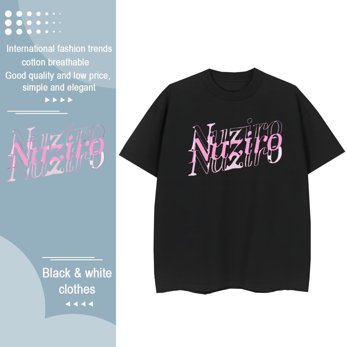 Female Couples T Shirts 230g Cotton letter Street Casual T shirt Crew Neck Plus Size Cartoon Clothes