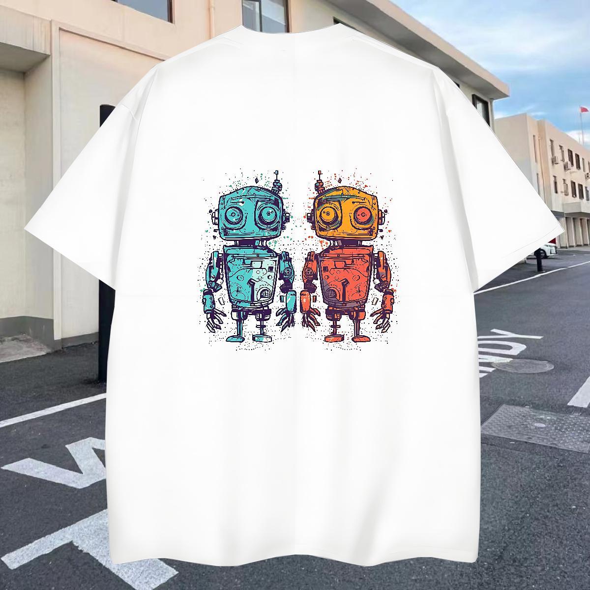 Cool Tshirts Street Wear 230g Cotton Anime Print Breathable Crew Neck ET T-Shirts for Men Classic Casual Tee Shirt