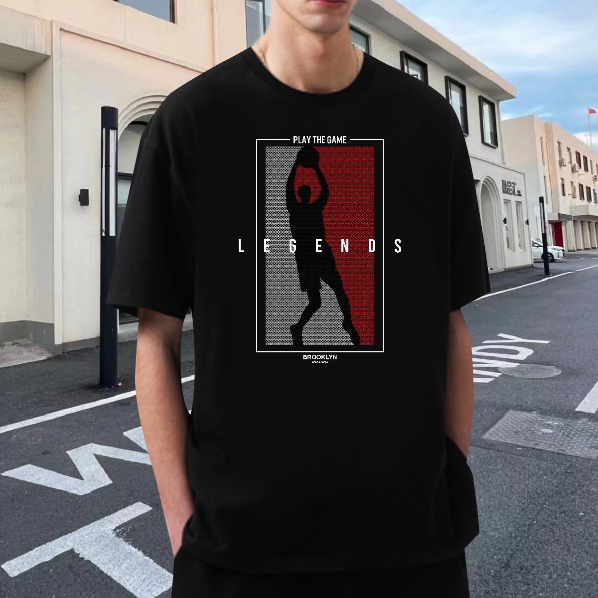 Free Shipping Tshirts Hip Hop 230g Pure Cotton Custom Cartoon Crew Neck Breathable basketball T shirt DIY Clothings