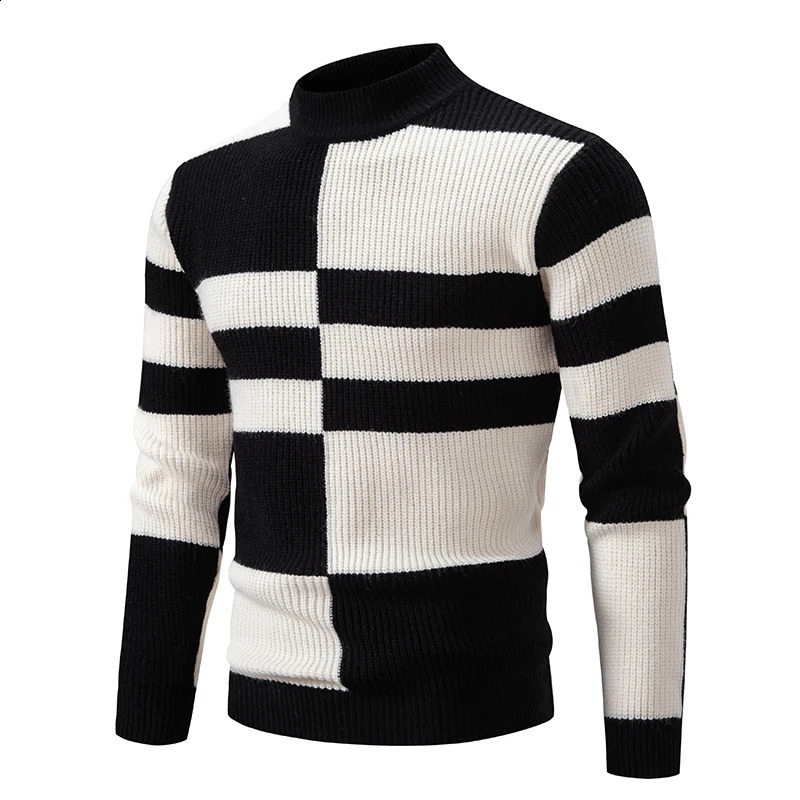 15 color autumn and winter mens warm sweater knitted with sheep wool fashionable printed style 240821