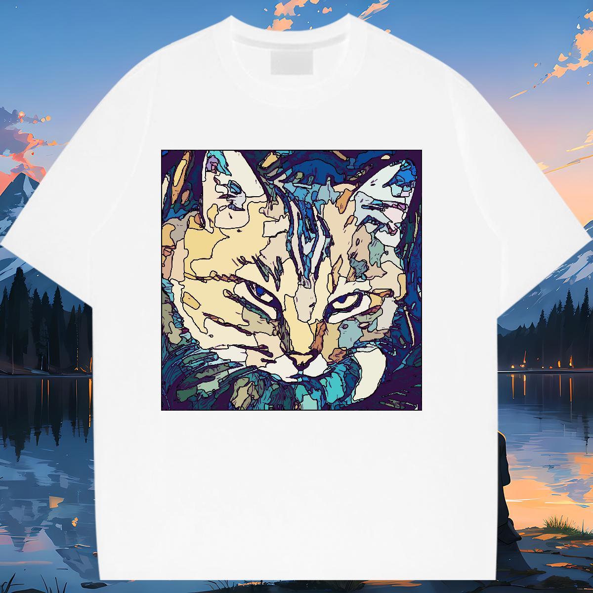 DIY T Shirts Women Comfortable 100% Cotton 230g Women Tees Oversized cat Sport Nice Tops Tees