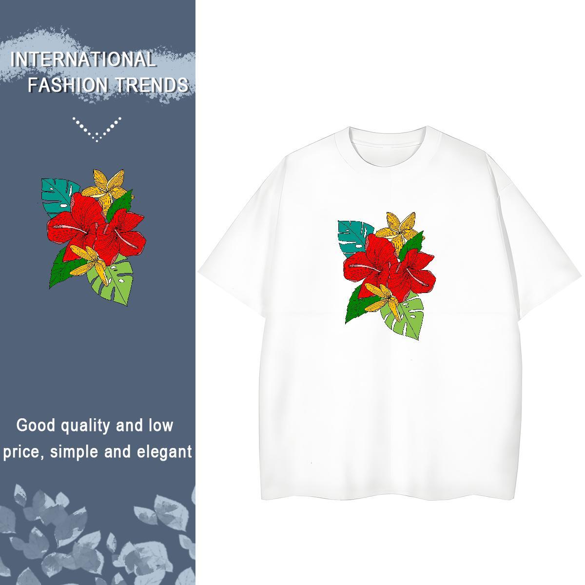 New T shirt Breathable Short Sleeve 230g 100% Cotton Unisex Tshirts DIY Logo painting Spring Summer Brand Tops
