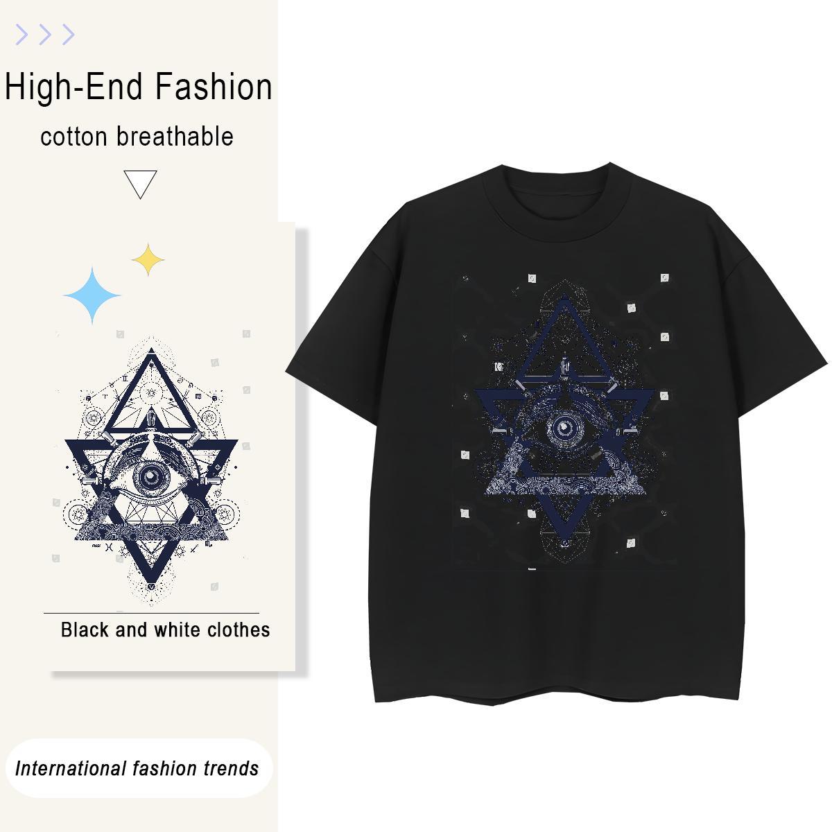 Classic Womens T Shirts 230g Cotton Short sleeve Soft Spring Summer eye of the devil Unisex Tshirts Designer Nice Plus Size Cartoon Tee Shirt