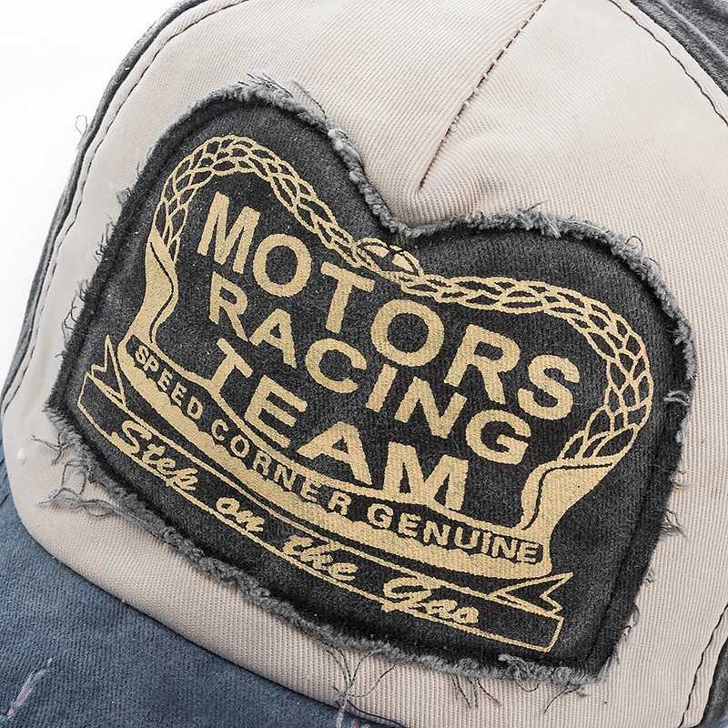 High quality washing cotton damaged baseball cap motor snap cap hip-hop dad cap suitable for men women grinding multi-color bones W240903
