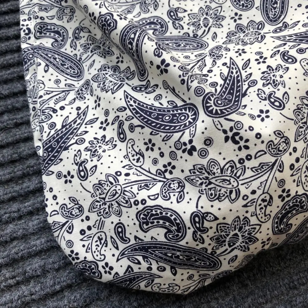 Cotton Shopping Bag Reusable Open Pocket Handbags Bandanna Print High-capacity Crossbody Bag Travel 240821