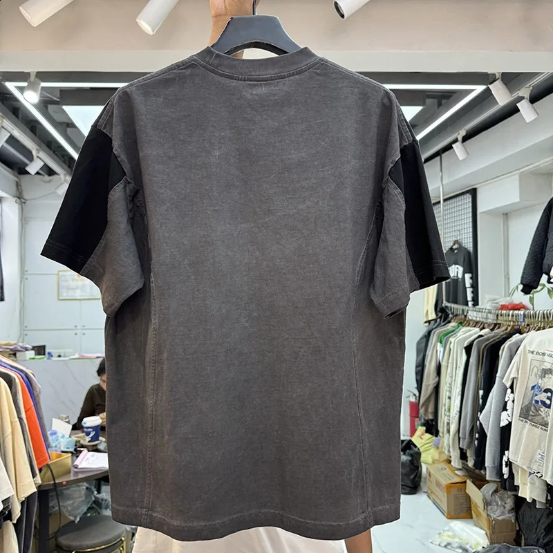 Embroidered shirt with stitching 240822