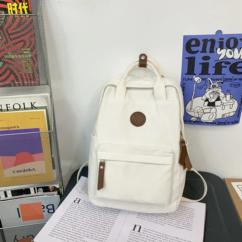 College Male Canvas Backpack Female Retro Travel Book Bag l Laptop Student Fashion Mens And Womens School Bag 240822