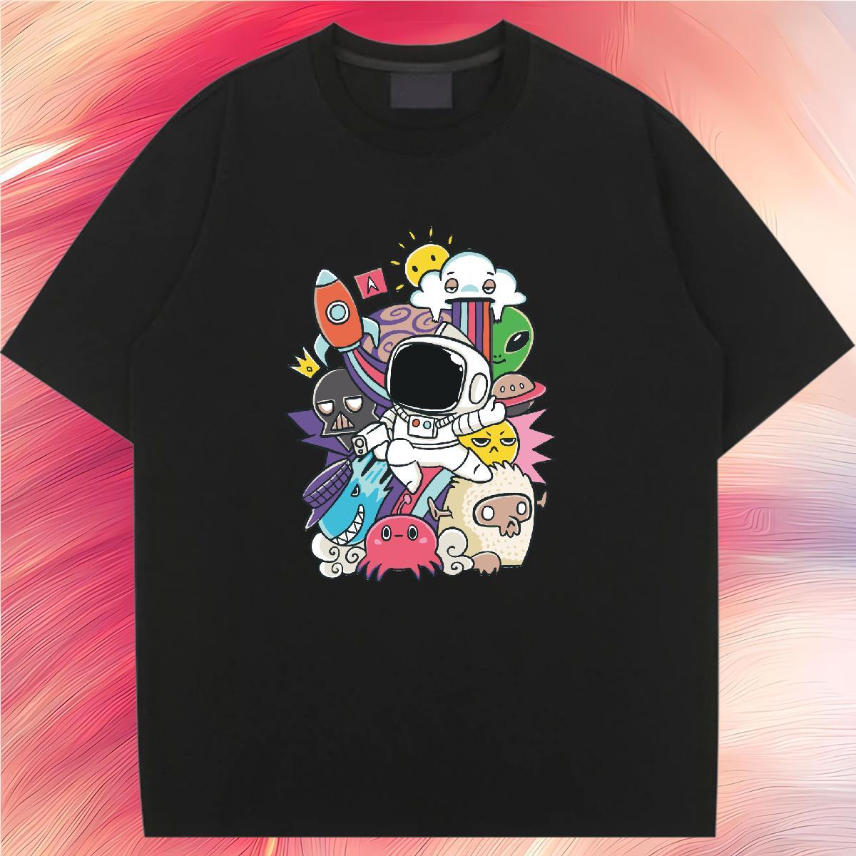 Brand Woman Tshirt 100% Cotton 230g cosmonaut Casual Women T Shirts Comfortable Oversized L-4XL Tee Shirt