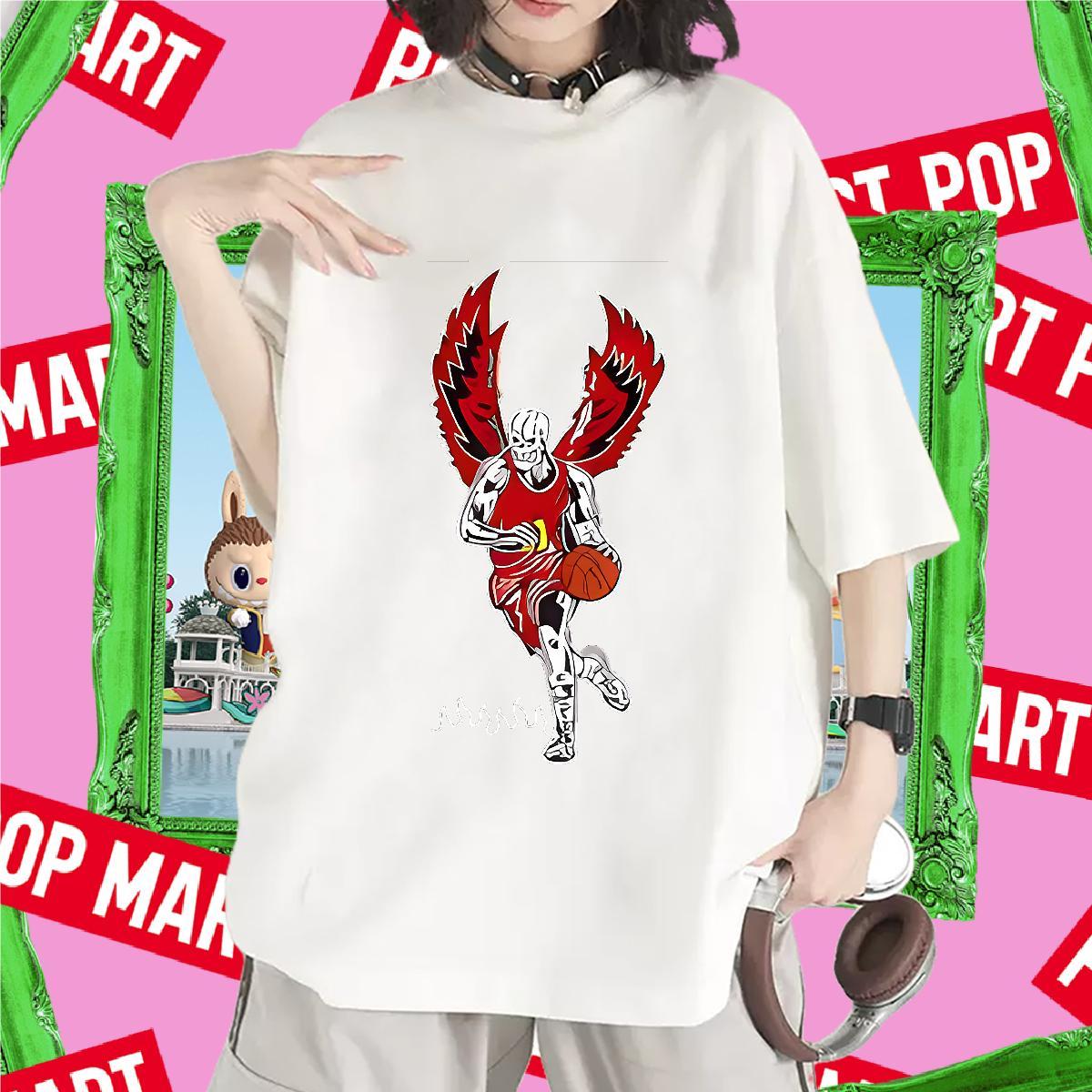 New Arrival T shirt 100% Cotton 230g Breathable Short Sleeve High Street Hip Hop skull Women Tshirts Unisex DIY Anime Clothes