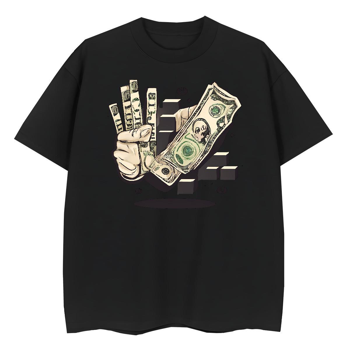 TOP Quality Men Tees Casual 100% Cotton 230g DIY Printed Breathable Crew Neck money Man T Shirts New Designer Top Tees