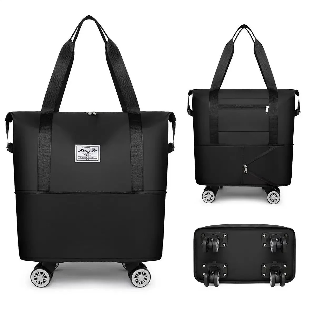 Wheel travel bag lightweight carry on luggage storage delivery bag dry wet separation large capacity fitness yoga bag 240821