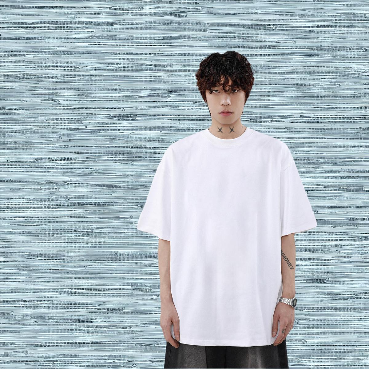 Designer Fashion Spring Summer Tshirts heart Round Neck Short Sleeve 230g Cotton T shirt Cool Oversized 4XL Top Tees