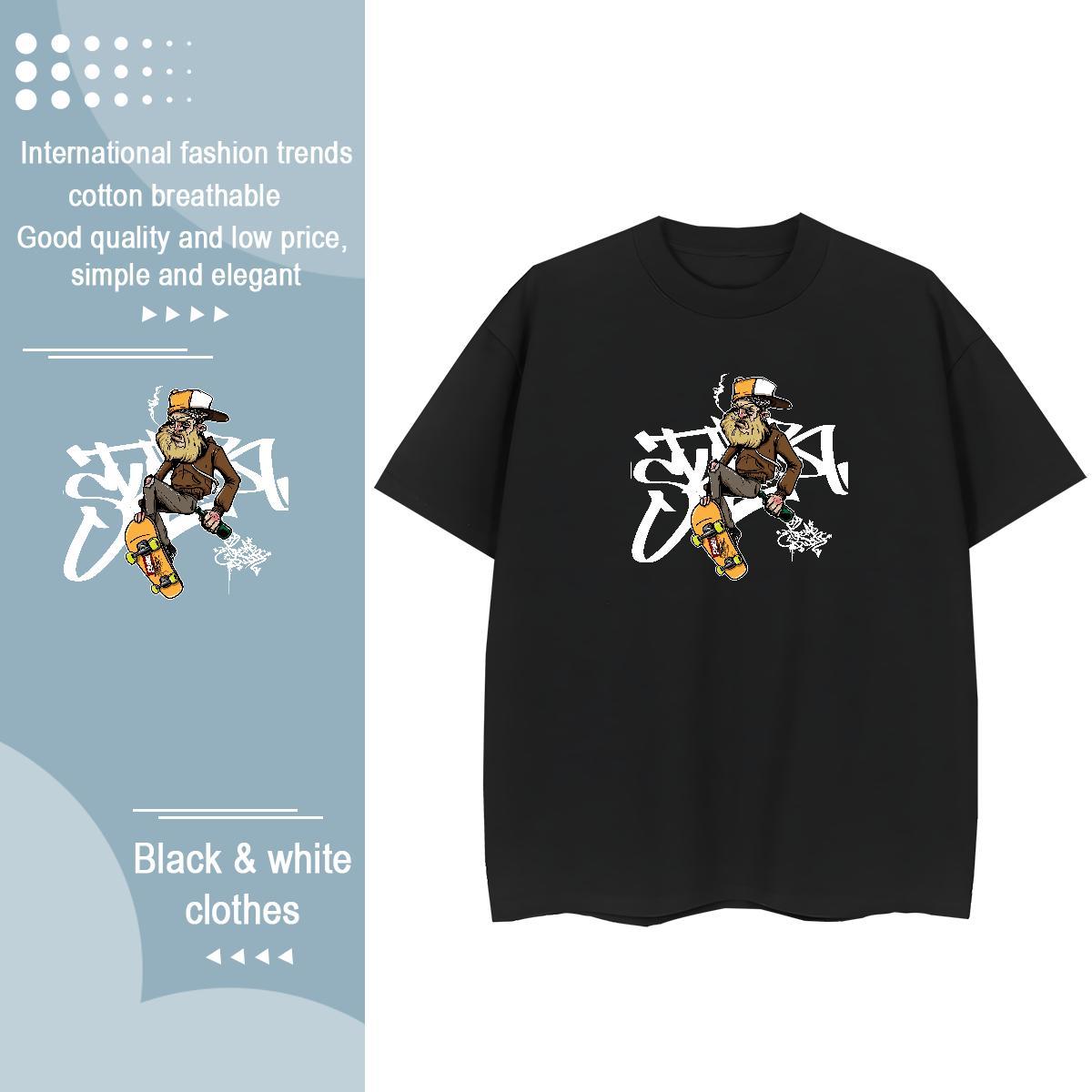 New Womens T Shirts Breathable Crew Neck 230g Cotton Couples T Shirts DIY Logo character Hip Hop Comfortable Clothes Shirt