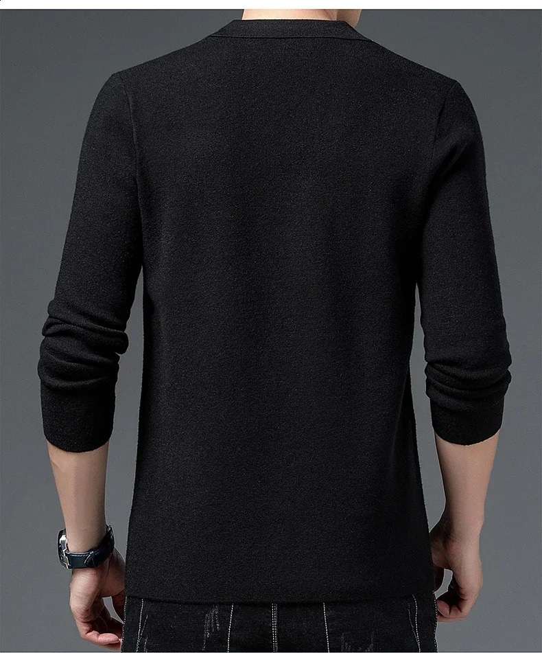 Mens knitted cardigan buttonless casual comfortable mens outerwear jacket top 240821