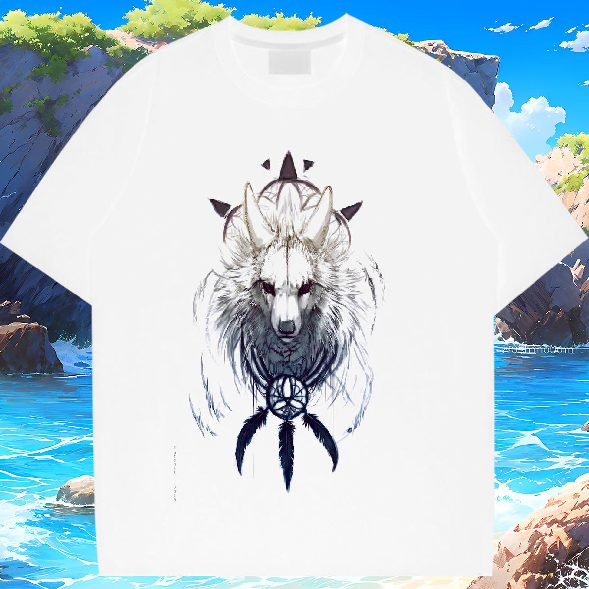 Classic T-Shirts for Women Crew Neck 230g Cotton Unisex Tshirts Custom Printed wolf Daily Wear Free Shipping Tees