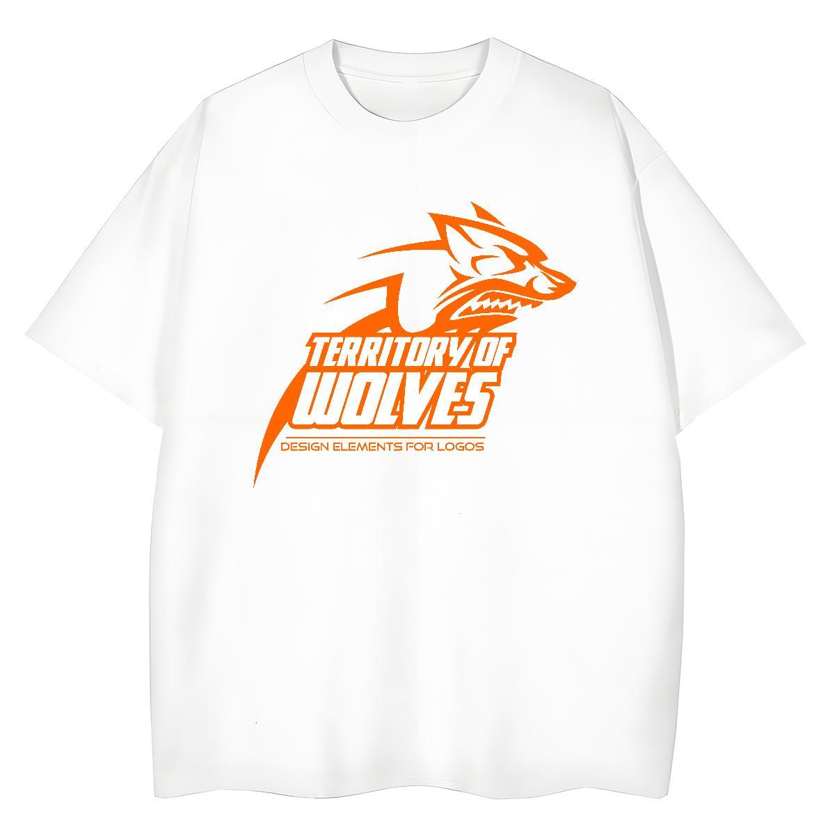 Brand T-Shirts Breathable Soft 230g 100% Cotton Women Tees Oversized wolf Casual Beach Free Shipping Tops Tees