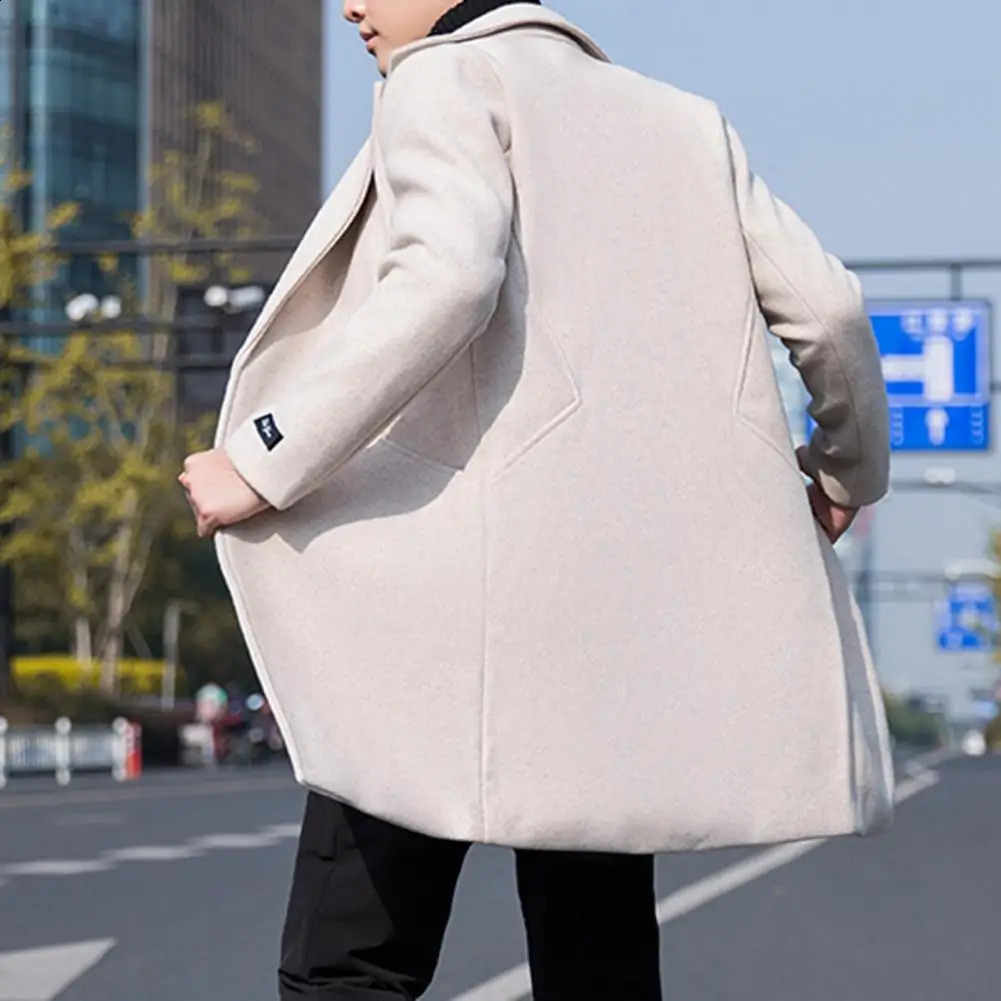 Men Trench Coat Long Sleeves Male Slim Fit Windproof Pockets Windbreaker Men Windbreaker for Daily Wear 240822
