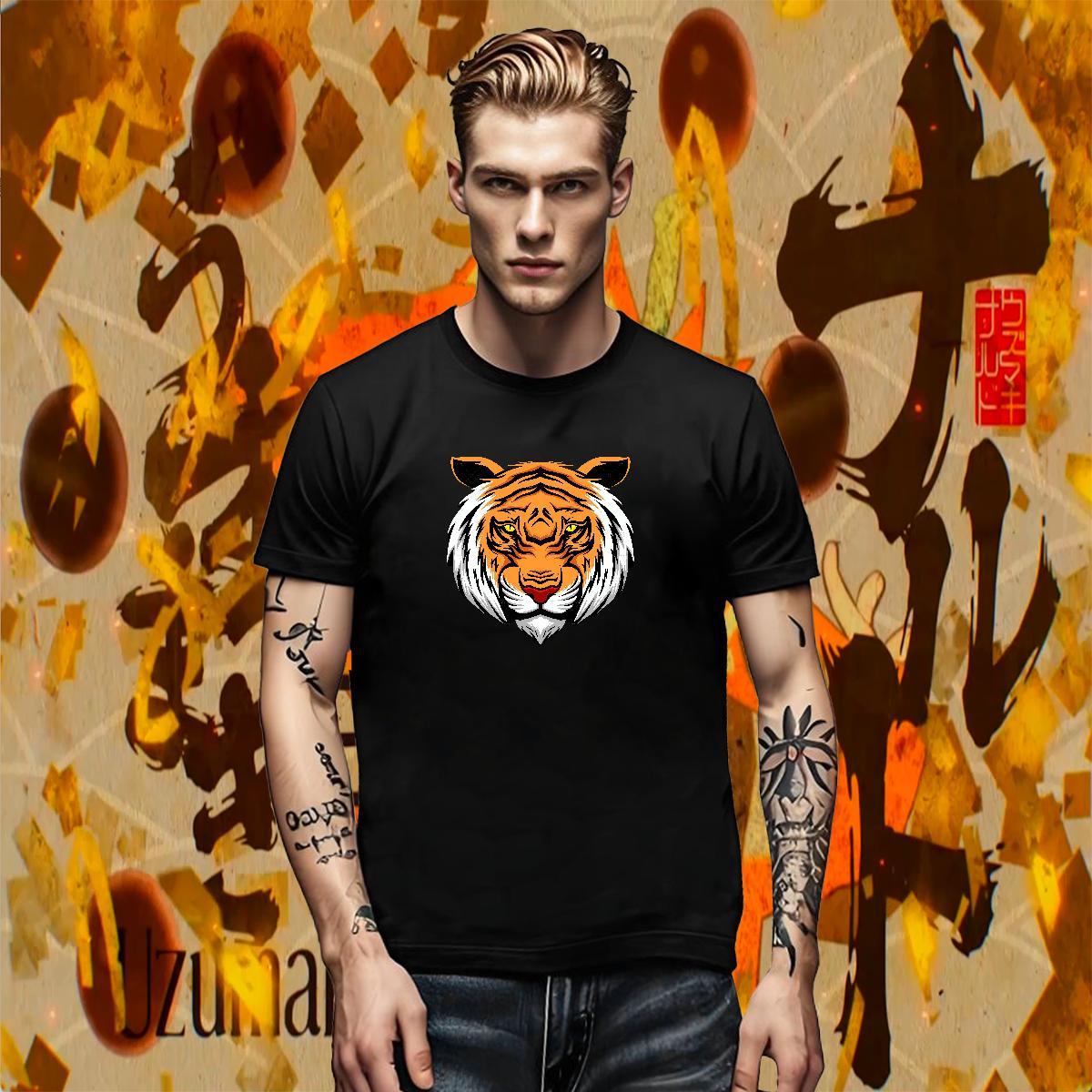 High Quality Mens Tshirts Casual Daily Wear 230g Pure Cotton Customized Print Breathable Short Sleeve tiger Men T Shirts New Tops Tees