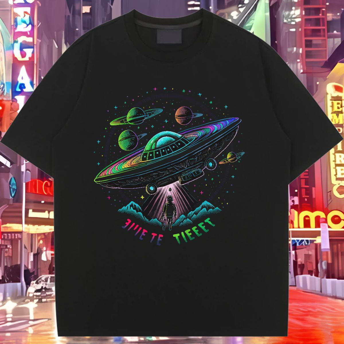 Fashion Casual Woman T Shirts Comfortable 100% Cotton 230g Woman Tshirt Custom Printed UFO Sports Casual Lady Tees