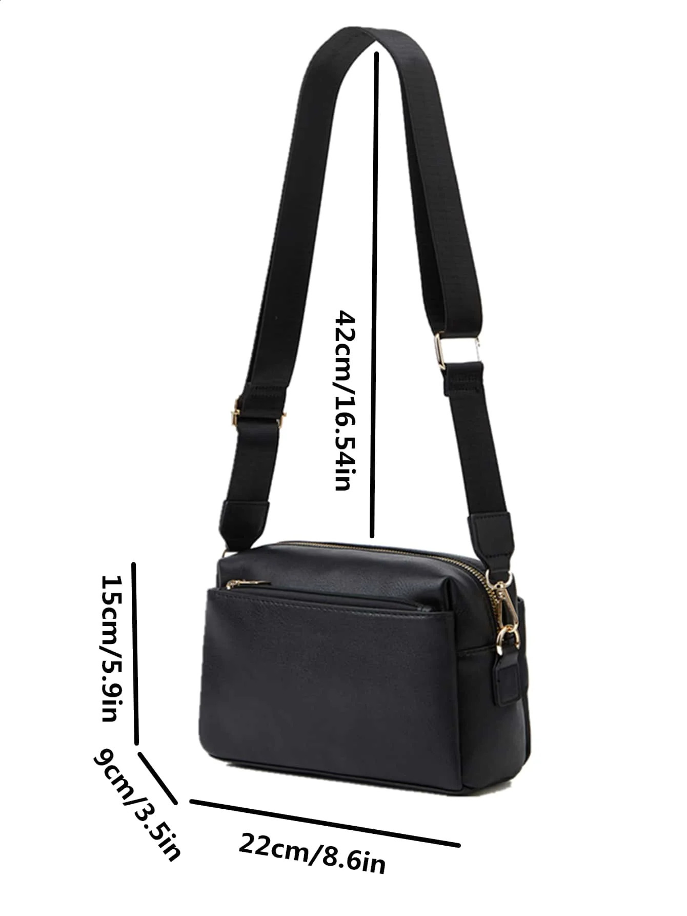 Womens Bag Single Shoulder Crossbody Small Multi Zipper Anti Splashing PU Square 240821